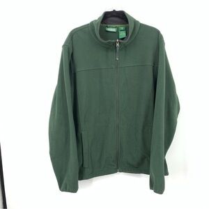 LL‎ Bean Men Size XL TALL Jacket Green Fleece Coat Zip In Liner